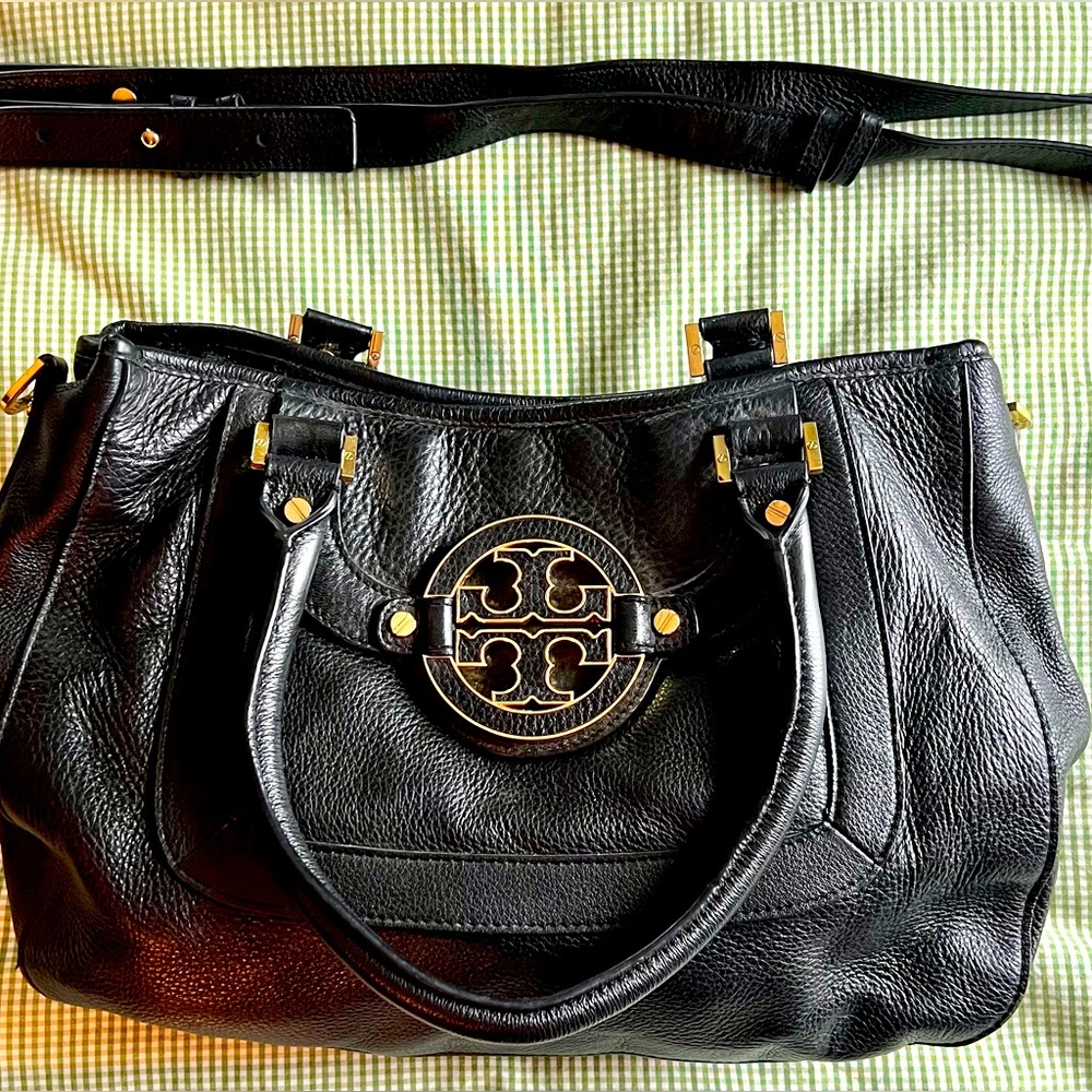 Tory Burch Black Amanda Hobo Bag - Used Good Condition